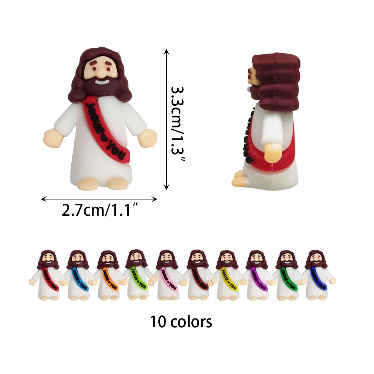 OCBTOW 100 PCS Mini Jesus Figures Toys in Bulk to Hide and Seek Religious for Kids Girls Boys Sunday School Easter Basket Stuffers Fillers Eggs Gifts Party Favors