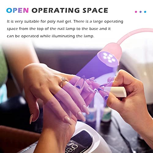 UV LED Nail Lamp, Portable Mini Nail Dryer, 360¡Æ Rotatable Hands Free Quick Gel Nail Light, Nail Polish Curing Lamp Flash Cure Light for Nails Great for DIY Home & Salon Manicure (Pink)