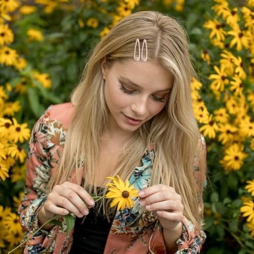 Snap Hair Clips for Women Water Drop Non Slip Hair Barrettes Heavy Coated Metal Hair Clips Accessory Mixed Color 20 PCS 1.89"