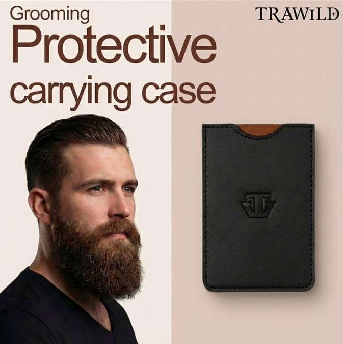 Sandalwood Beard Comb for Men - Premium Wooden Grooming Tool with Mother of Pearl Inlay | Perfect for Beard & Mustache Care
