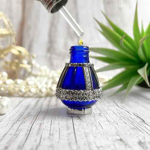 Spikenard Anointing Prayer Oil in Reusable Blue Cobalt Glass Vial 0.24fl.oz/7ml