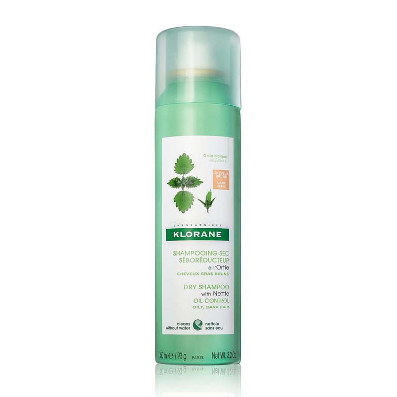 Klorane Dry Shampoo - Nettle Formula for Brunettes | Oily Hair & Scalp Control, Paraben & Sulfate-Free