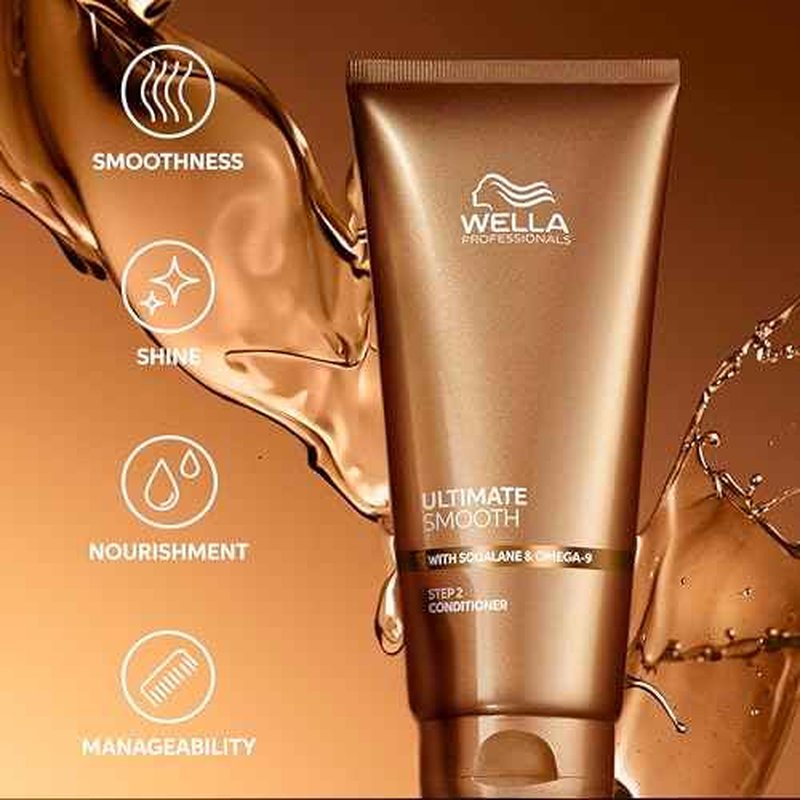 Wella Professionals ULTIMATE SMOOTH Conditioner | Treatment for Dry, Frizzy Hair | Nourishes, Smooths & Adds a Silky Shine | With Squalane & Omega 9 | Color Safe