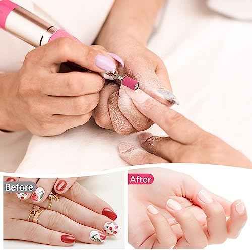 Rolybag Sanding Bands for Nail Drill 240 Grit Extreme Fine Nail Sanding Bands 200Pcs Pink Professional Sanding Bands and 2Pcs Nail Drill Bits for Manicures and Pedicure