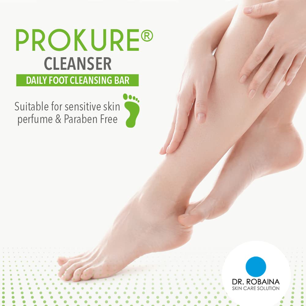 PROKURE Foot Cleanser Bar for Dry, Cracked Feet – Exfoliates & Softens Calluses with Tea Tree Oil, Urea, Aloe Vera & Camphor | Hydrating, Paraben-Free, Dermatologist-Tested | Made in USA | 3 oz