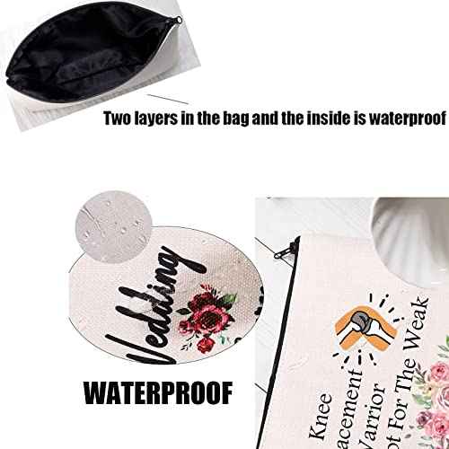 PXTIDY Knee Replacement Warrior Gift Knee Surgery Recovery Cosmetic Bag Joint Arthroplasty Warrior Mom Wife Gift Orthopaedic Toiletry Pouch