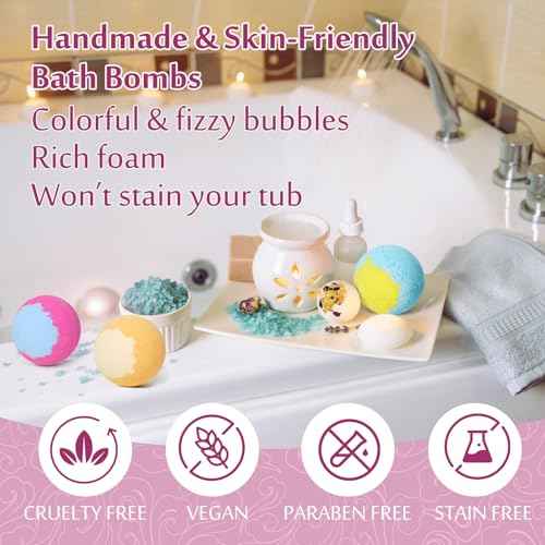 Bath Bombs for Women, 20 Handmade Bath Bombs Gift Set with Shea Butter Moisturizing & Essential Oils, SPA Relaxing Gifts for Women & Men, Her, Girlfriend, Wife, Birthday, Amazing Present for Kids
