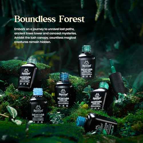 Beetles Green Gel Nail Polish Set - Boundless Forest Dark Green Gel Polish, 6 Colors Soak Off Uv LED Nail Lamp Gel Nail Kit Home DIY Manicure Nail Salon