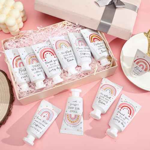 24 Pack Employee Appreciation Team Gifts Bulk Travel Size Hand Cream Inspirational Thank You Gifts Boho Rainbow Hand Lotion Bulk for Teachers Day Christmas Staff Employees Coworkers Women