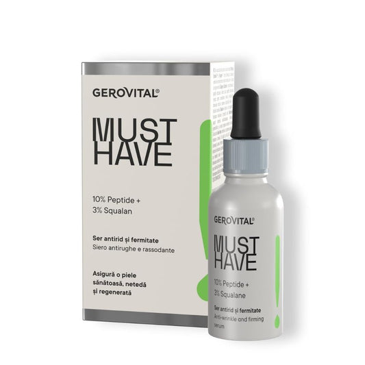 GEROVITAL MUST HAVE Anti-Wrinkle and Firming Face Serum with Collagen and Elastin, Aloe Vera Extract, Moisturizing Face Serum, 30 ml