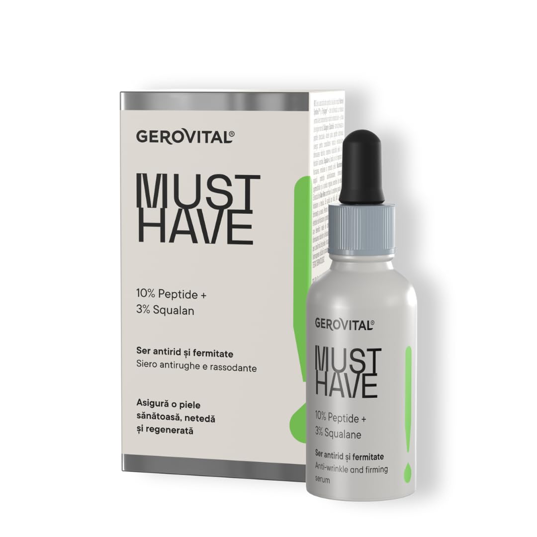 GEROVITAL MUST HAVE Anti-Wrinkle and Firming Face Serum with Collagen and Elastin, Aloe Vera Extract, Moisturizing Face Serum, 30 ml