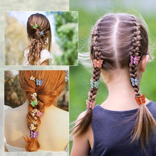 Mini Butterfly Hair Claw Clips, Glitter Hair Clips Claw,Small Hair Clips,Sparkly Colorful Hair Accessories for Girls and Women, Cute, Small, Tiny Clip, Set of 50