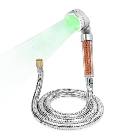 Socila LED Sprayer Head Color Changing for Shampoo Bowl Salon, Spray Head High Pressure Auto Color Changing For Dry & Frizz Hair With Stainless Steel Hose 1/2" to 1/4 Nut