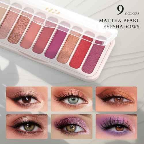 Color Nymph All In One Makeup Kit For Teens And Girls With Waterproof Handbag Makeup Kit Included 9 Colors Matte And Pearl Eyeshadow Palette Liquid Blush, Double Ended Lipgloss Concealer Brush Mascara