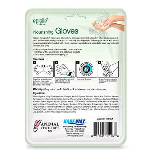 Epielle Nourishing Hand Mask 6 Pairs, Deep Moisturizing Gloves for Dry, Cracked Hands, Self Care Gifts for Women, Spa Kit, Stocking Stuffers, Thanksgiving Essentials