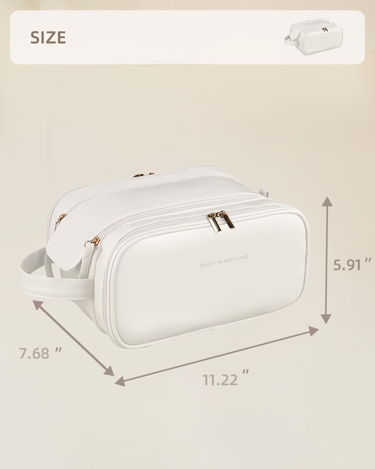 Travel Makeup Bag - Waterproof Cosmetic Organizer with Vertical Brush Holder | Portable Design for Women