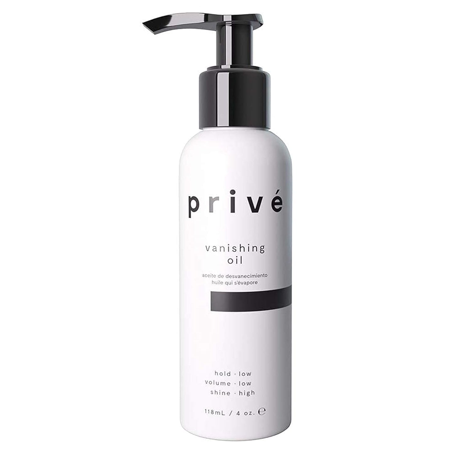 Prive Vanishing Hair Oil - Lightweight Anti Frizz Oil for Shine and Smoothness - Hydrating Hair Oil with Baobab, Kukui and Carrot Seed Oils - Non Greasy, Vegan - 4 oz