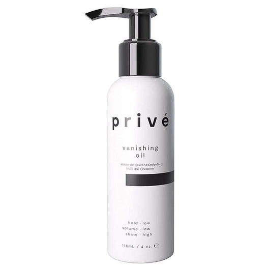 Prive Vanishing Hair Oil - Lightweight Anti Frizz Oil for Shine and Smoothness - Hydrating Hair Oil with Baobab, Kukui and Carrot Seed Oils - Non Greasy, Vegan - 4 oz