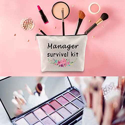 WCGXKO Manager Survival Kit Zipper Pouch Makeup Bag for Leader Manager Coworker (Manager Survival)