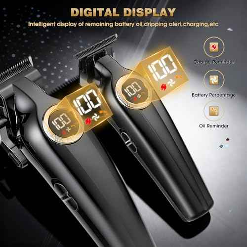 Karrte Professional Hair Clippers for Men£¬Barber Clippers and Trimmers Set£¬Electric Cordless Beards Trimmer with LED Display£¬Barber Kit and Grooming Set, Christmas Gift for Men