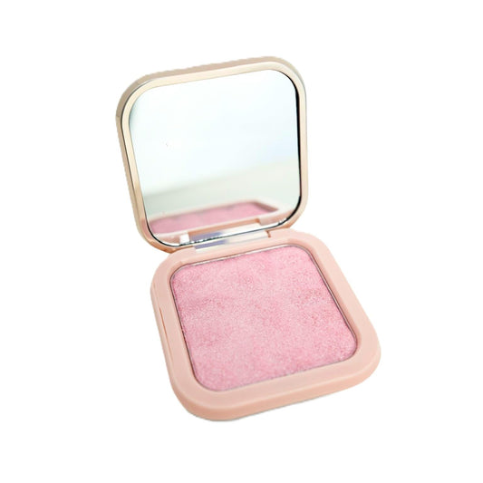 Sunshine & Glitter Pretty in Pink Glow Highlighter Compact – Radiant Shimmer Face Illuminator, Face Highlighter Makeup, Luminizer Powder for Glow, Contour & Highlight