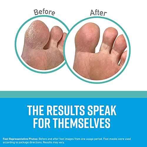 O'Keeffe's for Healthy Feet Intensive Moisturizing Foot Mask; Guaranteed Relief for Extremely Dry; Rough Feet; One Pair Single-Use Hydrating Foot Mask Socks; (Pack of 4)