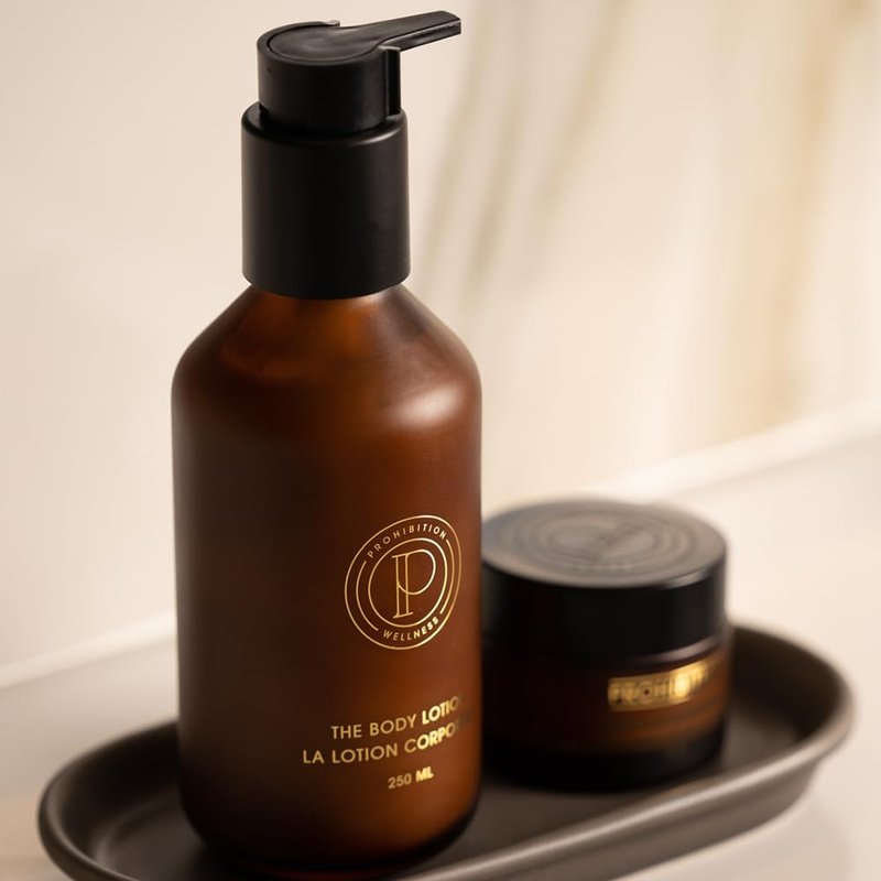 Prohibition Wellness The Body Lotion, Body Lotion for Dry Skin, Body Moisturizer, Hyaluronic Acid, Macadamia Nuts, and Hemp Seed Oils, Paraben Free (250 ml)
