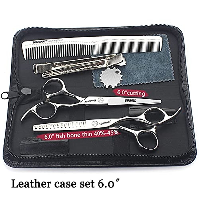6/6.5 inch professional hair hairdresser hair thinning scissors hairdressing tools barber scissors (6-inch 2pc-B)