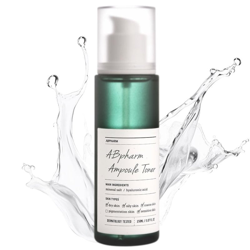 AB Pharm Derma Salt Hyalruronic Ampoule Toner, A Multi-Functional Toner, Deep Hydration Power, Sensitive Skin, Elasticity, Vegan Certified, Korea No.1 Derma Salt Formula, Triple hyaluronic acids.