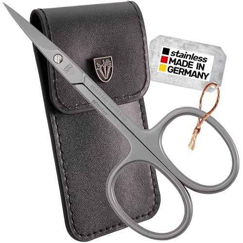 3 Swords Germany - brand quality STAINLESS STEEL INOX CURVED CUTICLE SCISSORS (1 PIECE) with case for manicure pedicure - nail care by 3 Swords - Made in Germany