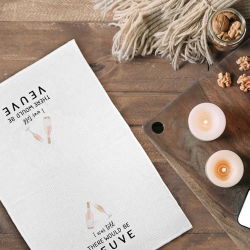 Pink Champagne Gifts Kitchen Towels, Funny Decorative Towels for Home Bar Cart, 16x24in