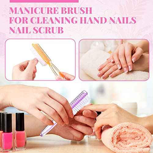 Patelai 24 Pcs Handle Grip Nail Brush Bulk Colorful Nail Scrubber Cleaner Fingernail Brushes Hand Toes Scrub Cleaning Brushes Pedicure Scrubbing Tool for Men and Women, Multicolor Brush