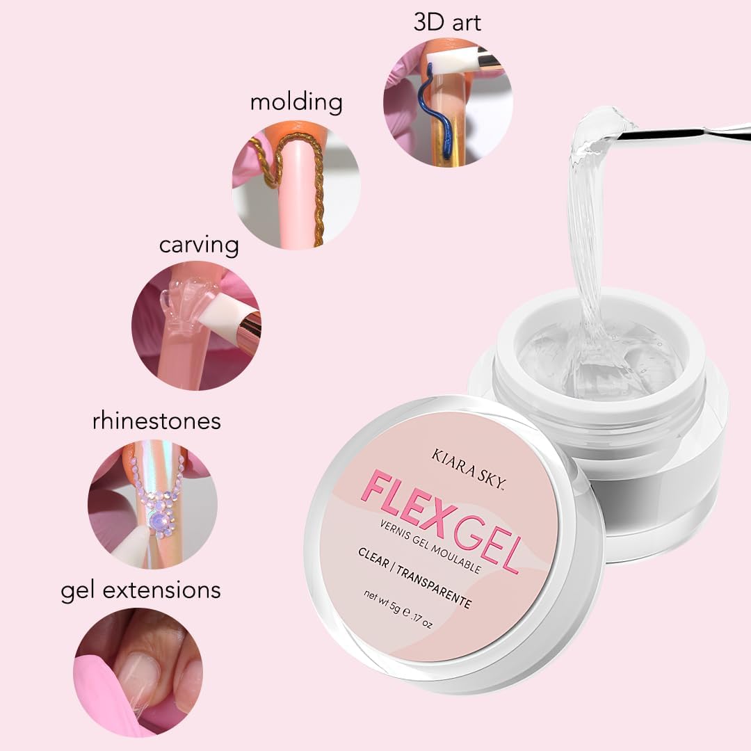 Kiara Sky Flex Molding Gel & Mini LED Lamp Bundle | Professional Nail Kit