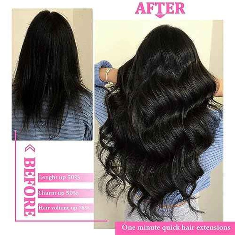 Chocolate Brown Clip in Hair Extensions Real Human Hair Clip ins Remy Human Hair Clip in Extensions Invisible Natural Straight Seamless Clip on Hair Extensions 8pcs Double Weft 18 Inch 80g