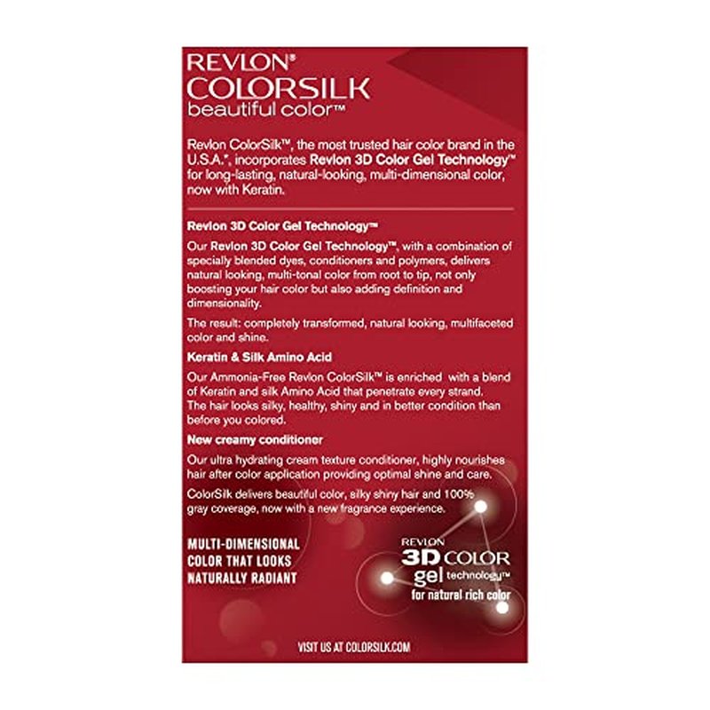 Revlon Colorsilk Beautiful Color for Unisex, #34 Deep Burgundy (Pack of 12)
