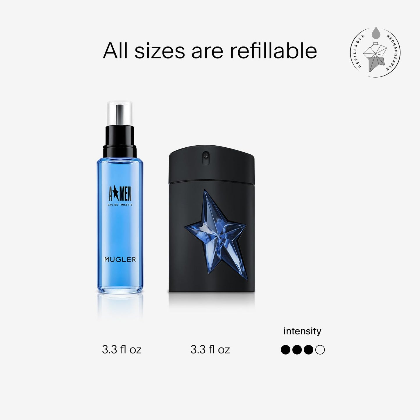 Mugler A*Men Eau de Toilette | Long-Lasting Men's Cologne with Woody & Ambery Notes, Patchouli & Coffee Extract