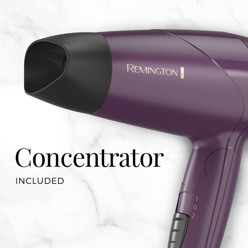 Remington Travel Hair Dryer, Folding Handle Compact Blow Dryer with Dual Voltage, Ceramic Coating & Advanced Thermal Technology, Lightweight Portable Hair Dryer for International Travel