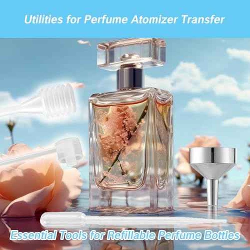 13Pcs Perfume Dispenser Tool - Replacement Pump, Funnel, Pipettes & Dropper for Travel Refillable Atomizer Bottle