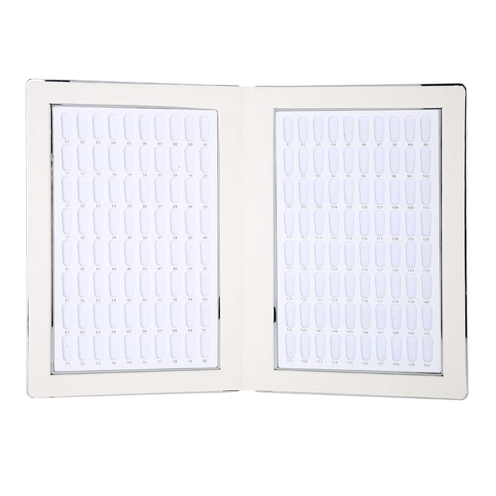 Nail Color Card, 160 Slot Foldable Nail Gel Polish Display Chart Book with Nail Tip Holder for Salon Manicurist DIY Nail Art