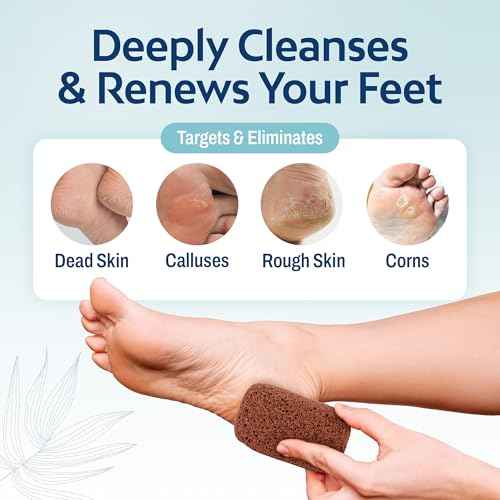 HartFelt Pedicure Exfoliation Beauty Box with 6 Exfoliating Foot Scrubber Bath Sponges & 2 Magic Pumice Stone for Feet Callus Remover | Gentle Sponge Pad & Foot Scrubbing Stone for Deep Cleansing