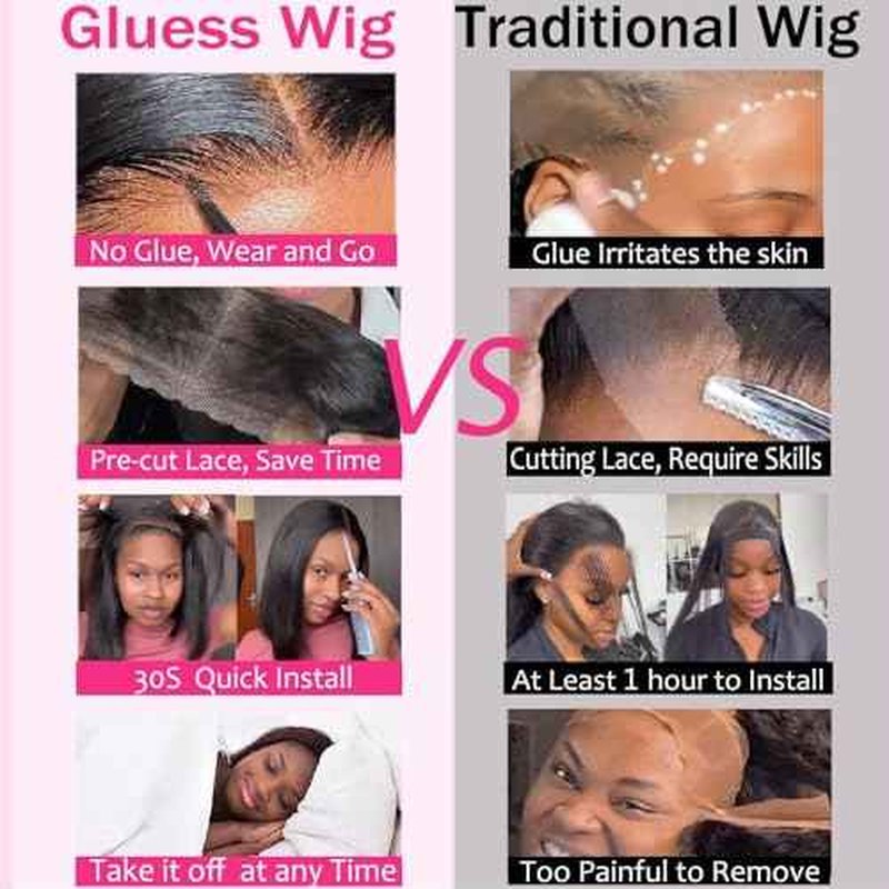 Nakkia 14 Inch Bob Wig Human Hair Pre Plucked Pre Cut HD Transparent Lace Front Wear and Go Glueless Wigs Human Hair for Black Women Short Straight 4x4 Closure Bob Wigs for Beginner