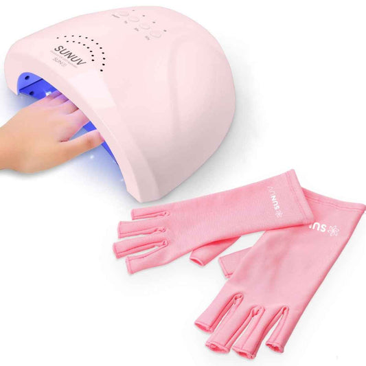 Quick-Drying SUNUV UV Nail Lamp with Adjustable Settings & UV Protection Gloves