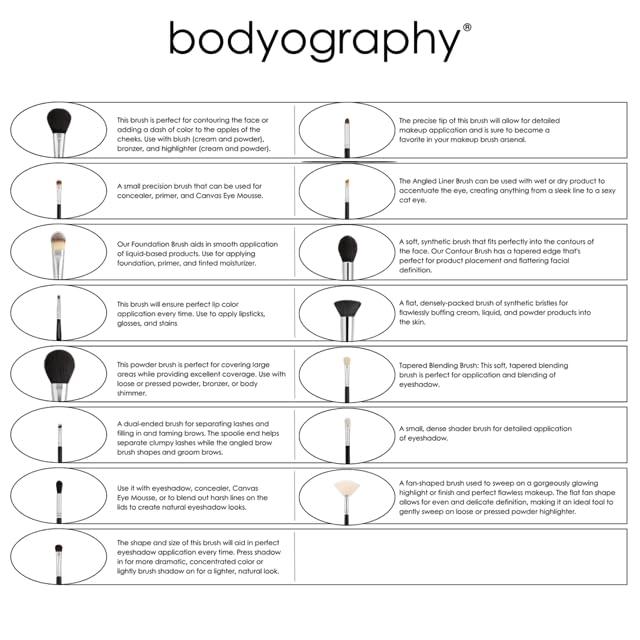 Bodyography Foundation Brush - Flat Top Makeup Tool for Liquid, Cream & Powder | Dense, Travel-Friendly Design for Flawless Blending