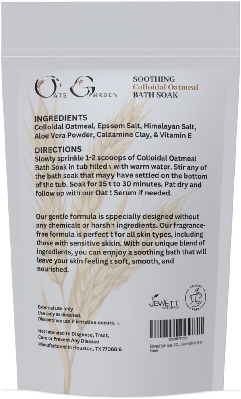 Soothing Oatmeal Bath Soak | Natural Relief for Eczema, Psoriasis & Skin Irritations - 24 oz