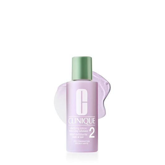 Clinique Clarifying Lotion 2 | Gentle Exfoliator For Dry Combination Skin Types | Face Toner With Witch Hazel | Step 2 in 3-Step Skin Care Routine | Mini Travel Size, 2 Fl Oz