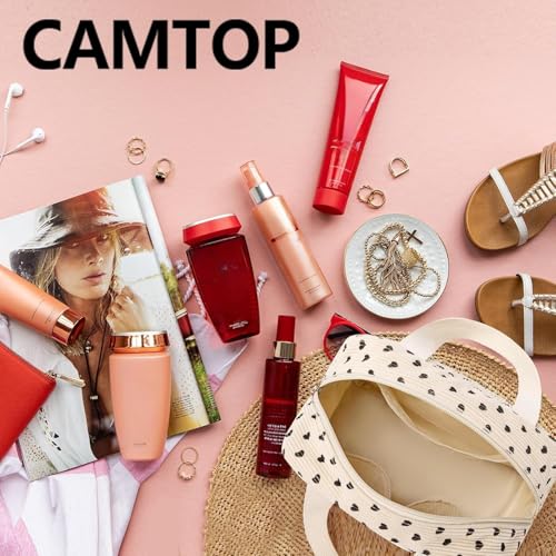 CAMTOP Makeup Bag Women Girls Corduroy Cosmetic Bags Travel Toiletry Purse Zipper Pouch (Black Heart)