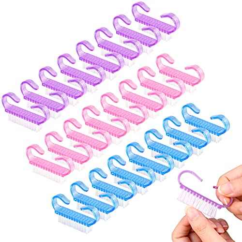 RETON 24 Pcs Handle Grip Nail Brush, Nail Brushes Fingernail Scrub Cleaning Brushes for Toes and Nails Cleaner, Pedicure Manicure Brush for Women Men Girls (Multicolor)