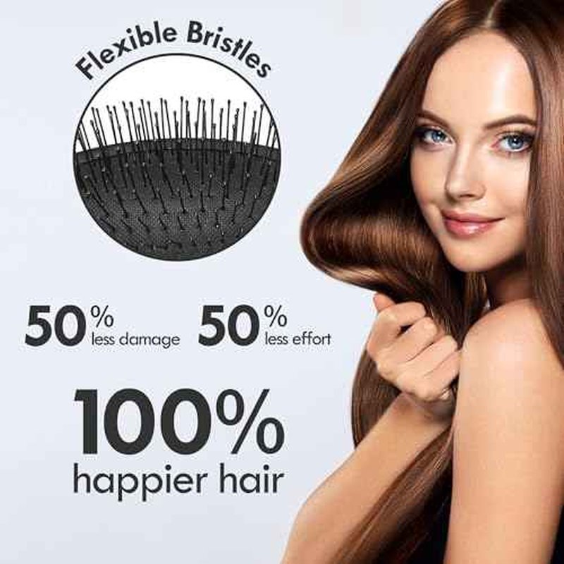 4 Pack Detangling Hair Brush - Air Cushion Detangler Hairbrush with Ultra Soft Bristles for Effortless Tangle Removal For Wet Dry Damaged Curly Fragile Hair for Women Men Boys Girls Adult Kids