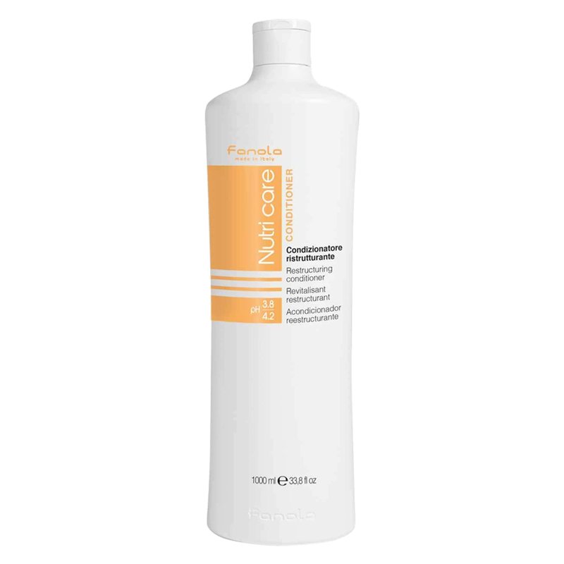 Fanola Restructuring Hair Conditioner for Women & Men - Hydrating Conditioner for Dry Hair with Argan & Linseed Oil - Repairing, Nourishing, Anti-Frizz Formula for Damaged Strands (33.8 Fl oz)