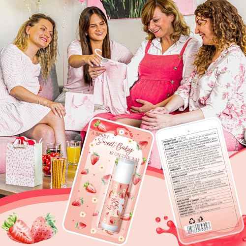 30 Pack Christmas Sweet Strawberry Baby Shower Games Prizes Party Gifts Bulk Lip Balms Favors for Winners Adults Guests Gender Reveal Favors Decorations Baby Shower Souvenirs Stocking Stuffers